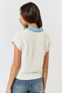 Hint of Jeans Knit Sweater