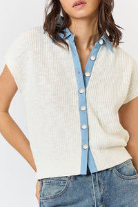 Hint of Jeans Knit Sweater