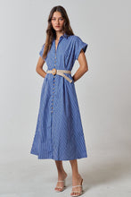 Load image into Gallery viewer, French Riviera Belted Midi Dress
