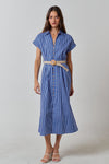 French Riviera Belted Midi Dress