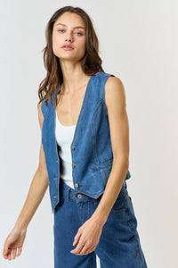 Effortless Cool Denim Vest