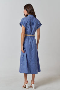 French Riviera Belted Midi Dress