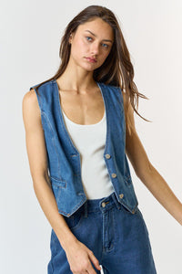 Effortless Cool Denim Vest