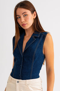 Denim Stitch Bodysuit