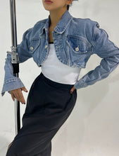 Load image into Gallery viewer, Cool Gal Cropped Denim Jacket
