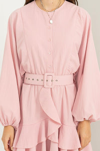 Loving the Look Belted Dress in Pink