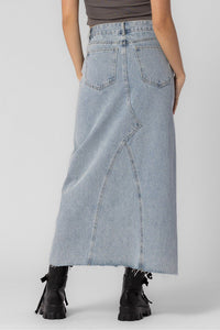 Criss Cross Maxi Denim Skirt