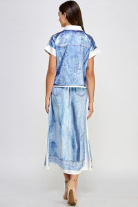 Illusion Denim Silk Set