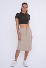 Load image into Gallery viewer, Cargo Midi Skirt in Khaki
