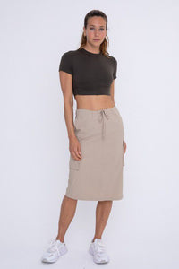 Cargo Midi Skirt in Khaki