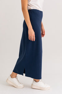 Knit Navy Maxi Skirt