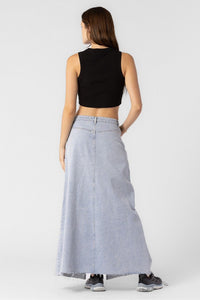 Pocket Denim Maxi Skirt