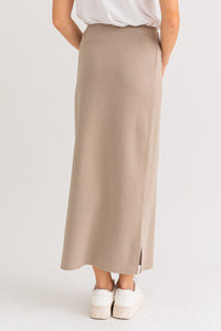 Knit Taupe Maxi Skirt