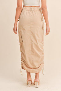 Beige Pocket Cargo Skirt