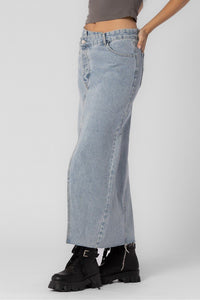 Criss Cross Maxi Denim Skirt