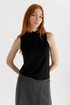 Dianne Mock Neck Top in Black