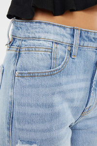 High Rise Ankle Straight Leg Jeans