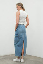 Load image into Gallery viewer, Cargo Vibes Denim Skirt
