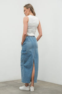 Cargo Vibes Denim Skirt