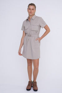 Cool Cargo Dress in Tan