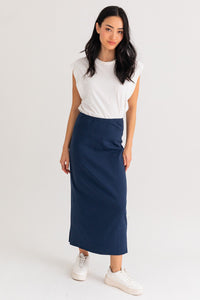 Knit Navy Maxi Skirt