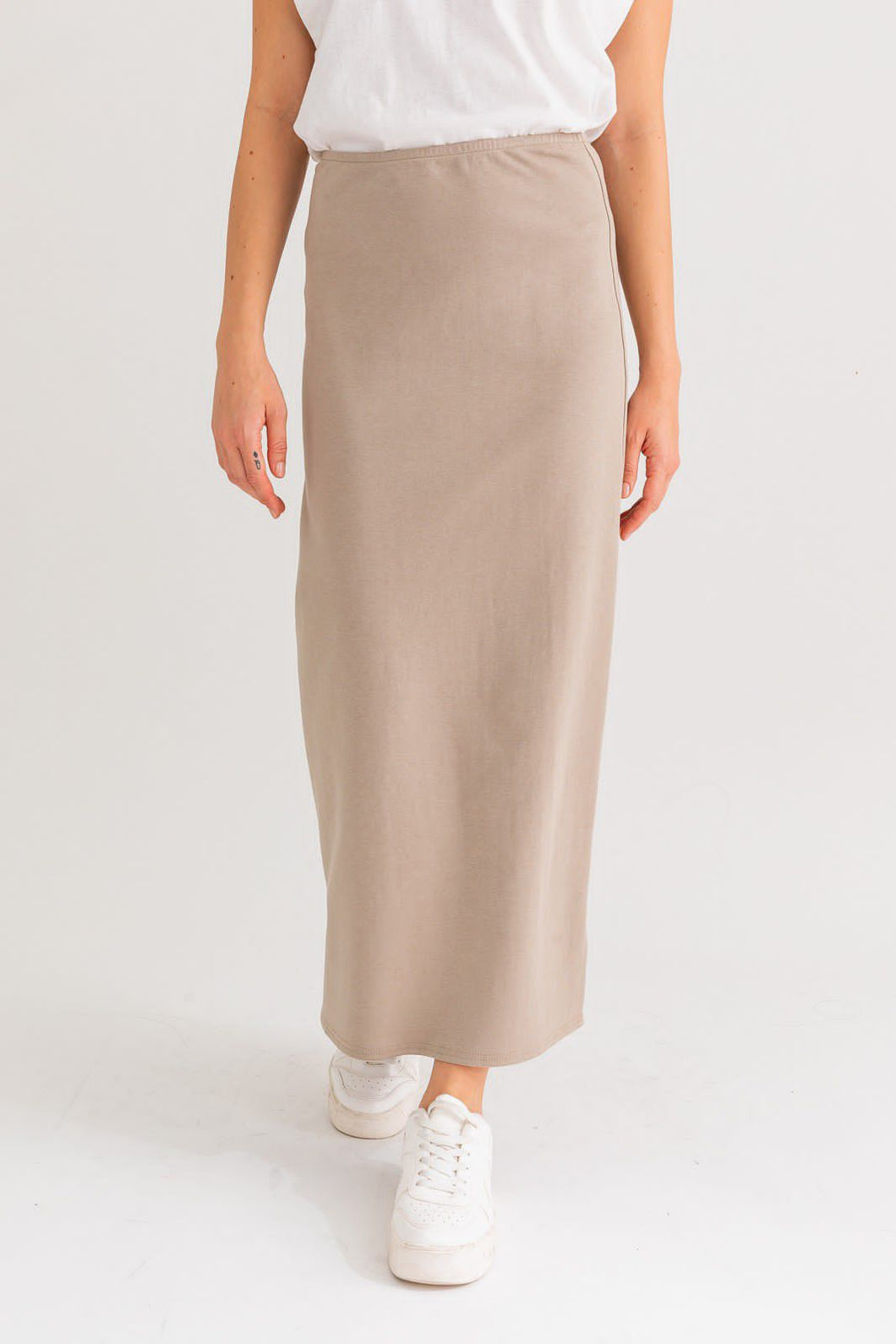 Knit Taupe Maxi Skirt