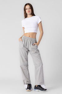 Grey Nylon Parachute Pants