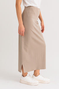 Knit Taupe Maxi Skirt