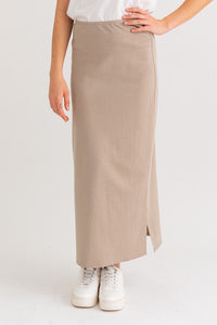 Knit Taupe Maxi Skirt