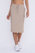 Load image into Gallery viewer, Cargo Midi Skirt in Khaki
