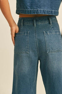 Washed Denim Marine Pants