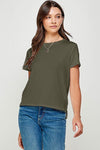 Essential Ribbed Olive Tee