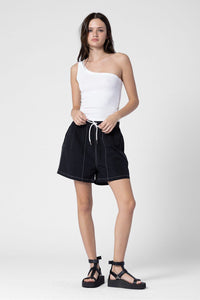 Nylon Contrast Stitch Shorts