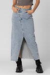 Criss Cross Maxi Denim Skirt