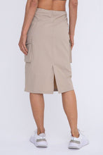 Load image into Gallery viewer, Cargo Midi Skirt in Khaki
