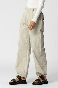 Ecru Contrast Stitch Cargo Pants