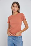 Basic Slub Tee in Persimmon