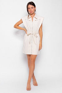 Ecru Utility Shirtdress