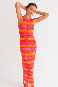 Sunset Mesh Maxi Dress