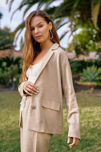 Beige Linen Blazer