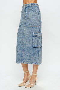 Kylie Denim Cargo Skirt