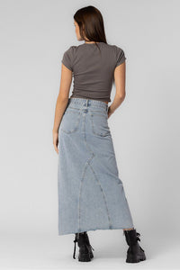 Criss Cross Maxi Denim Skirt