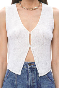 Kendall White Knit Vest