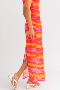 Sunset Mesh Maxi Dress