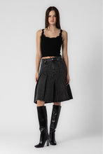 Load image into Gallery viewer, Grey Denim Pleated Skirt
