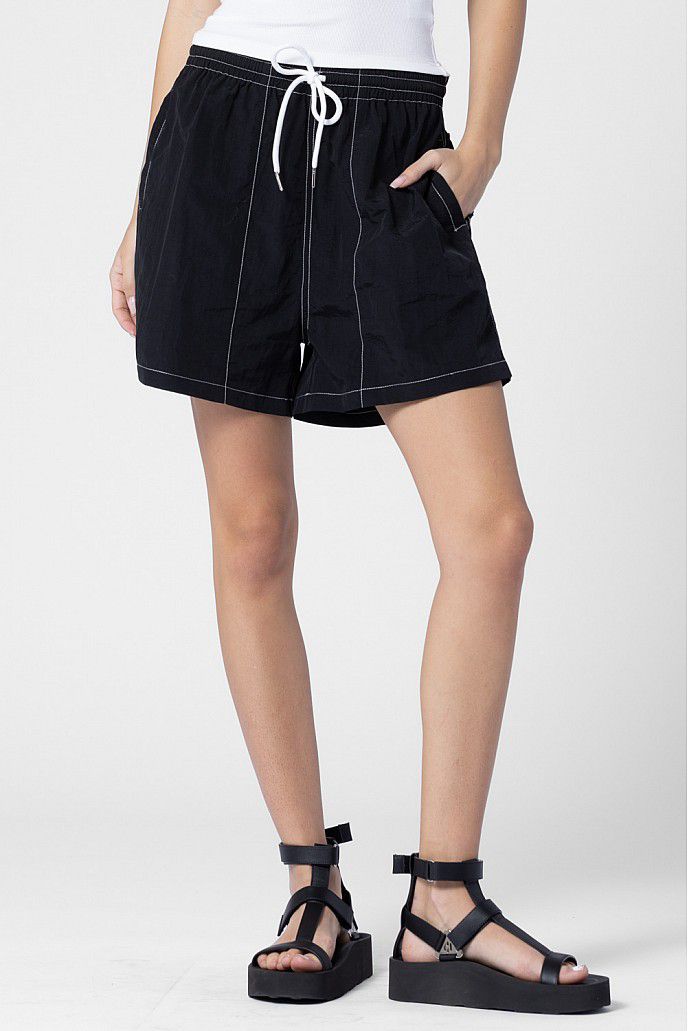 Nylon Contrast Stitch Shorts