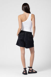 Nylon Contrast Stitch Shorts