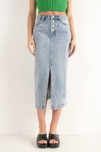 Load image into Gallery viewer, Slit Denim Midi Skirt
