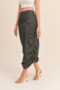 Black Pocket Cargo Skirt