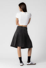 Load image into Gallery viewer, Grey Denim Pleated Skirt
